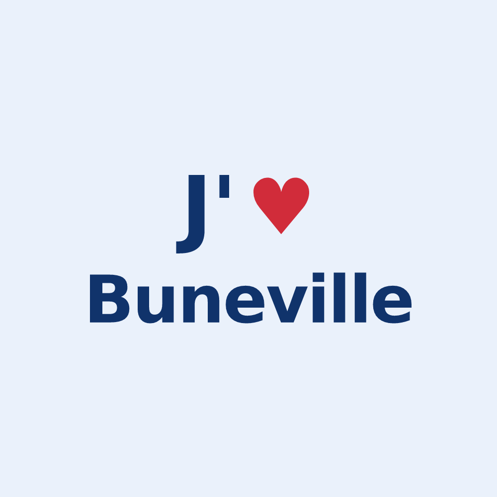 Sticker personnalisé Buneville — design J'aime Buneville