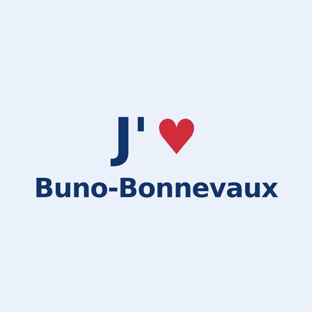 Sticker personnalisé Buno-Bonnevaux — design J'aime Buno-Bonnevaux