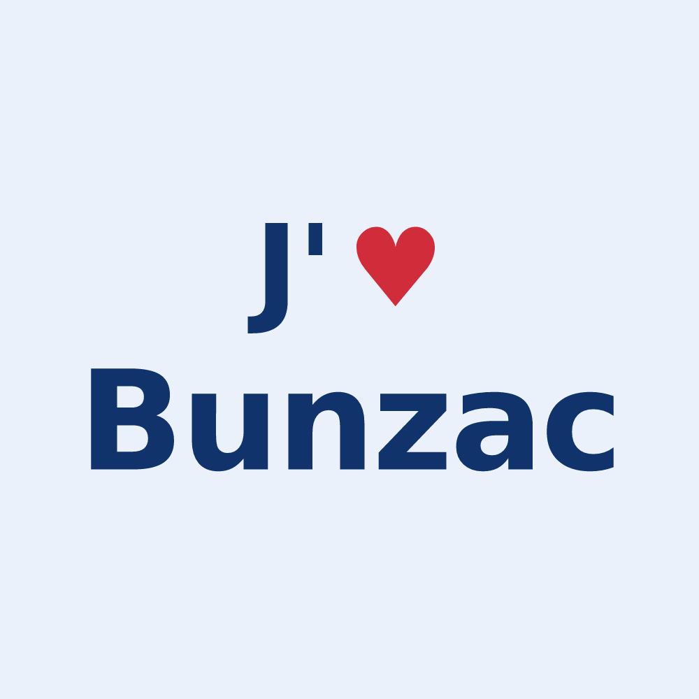 Sticker personnalisé Bunzac — design J'aime Bunzac