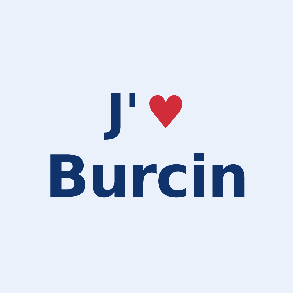 Sticker personnalisé Burcin — design J'aime Burcin