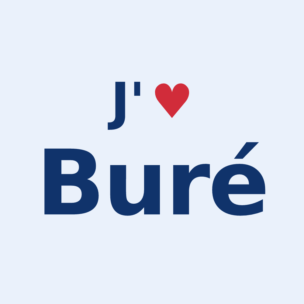 Sticker personnalisé Buré — design J'aime Buré