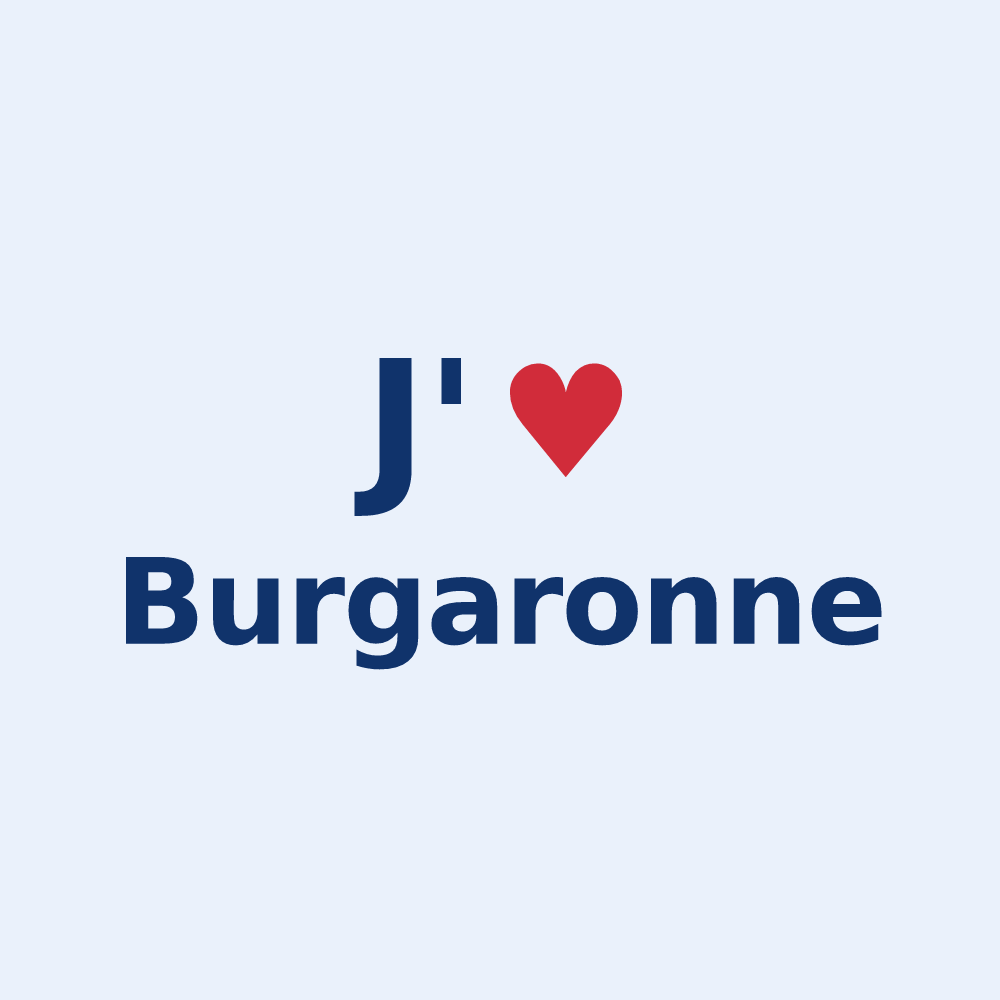 Sticker personnalisé Burgaronne — design J'aime Burgaronne
