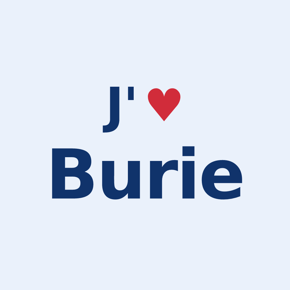 Sticker personnalisé Burie — design J'aime Burie