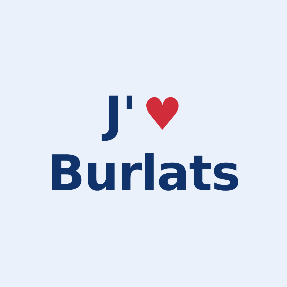 Sticker personnalisé Burlats — design J'aime Burlats