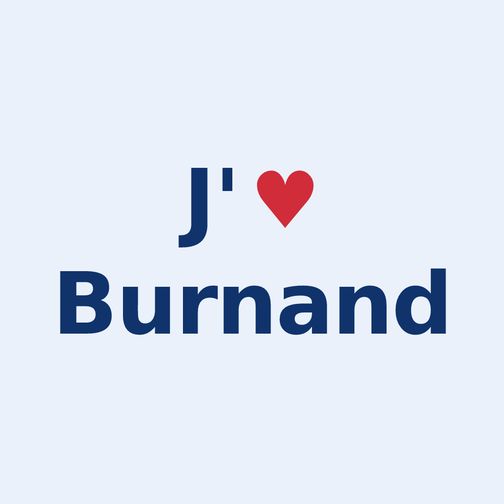 Sticker personnalisé Burnand — design J'aime Burnand