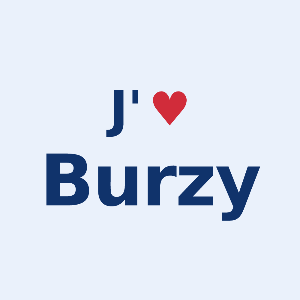 Sticker personnalisé Burzy — design J'aime Burzy