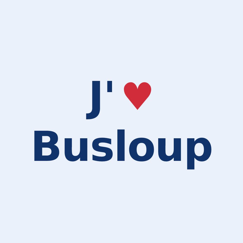 Sticker personnalisé Busloup — design J'aime Busloup