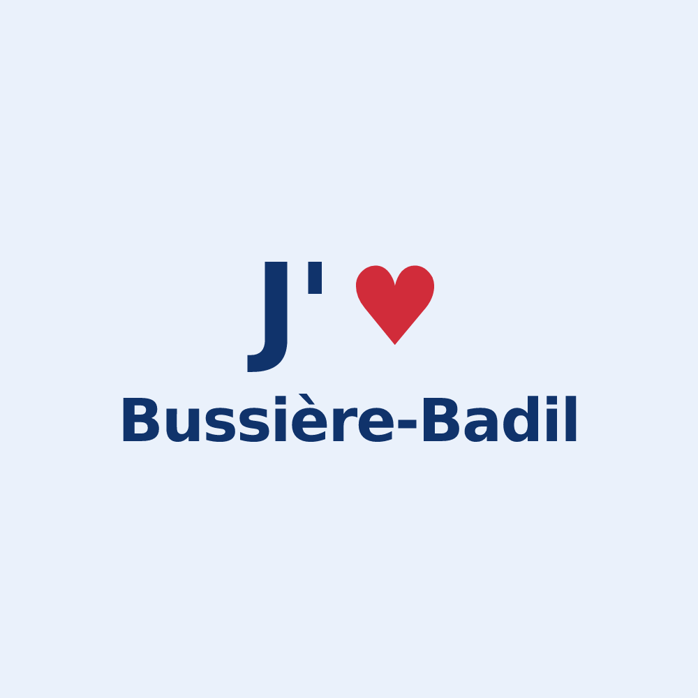 Sticker personnalisé Bussière-Badil — design J'aime Bussière-Badil