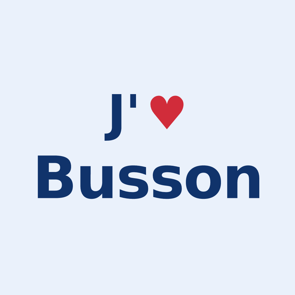 Sticker personnalisé Busson — design J'aime Busson