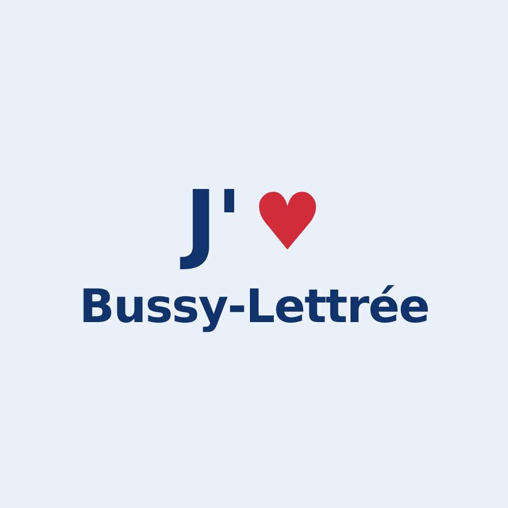 Sticker personnalisé Bussy-Lettrée — design J'aime Bussy-Lettrée