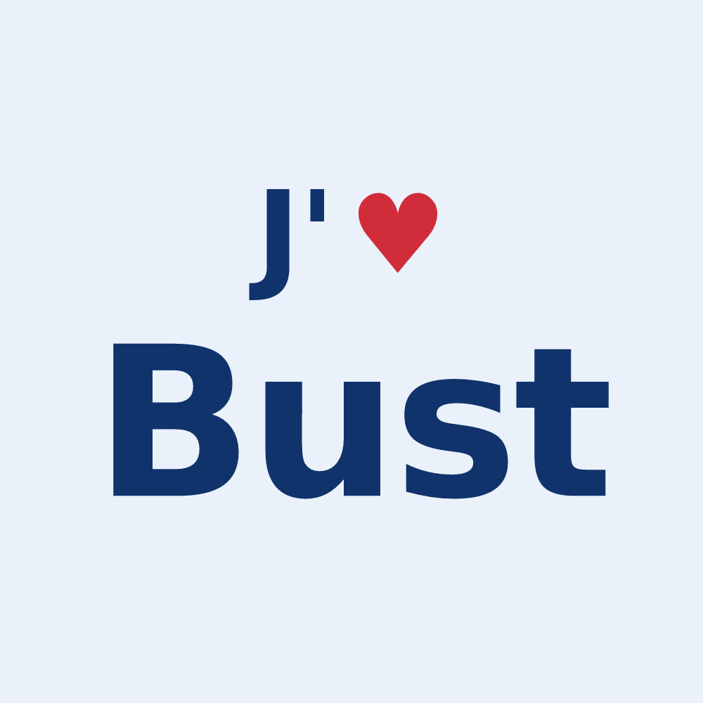 Sticker personnalisé Bust — design J'aime Bust