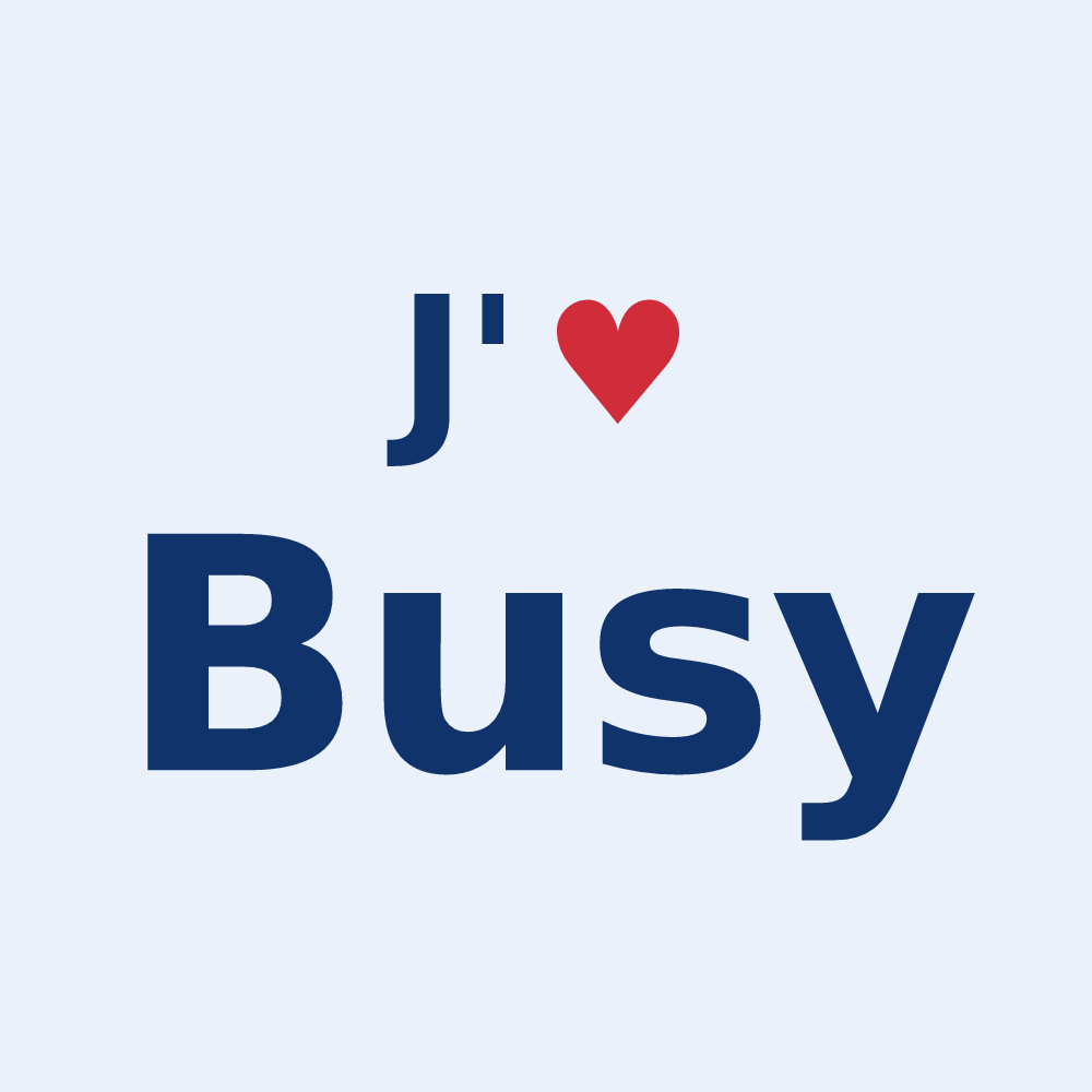 Sticker personnalisé Busy — design J'aime Busy