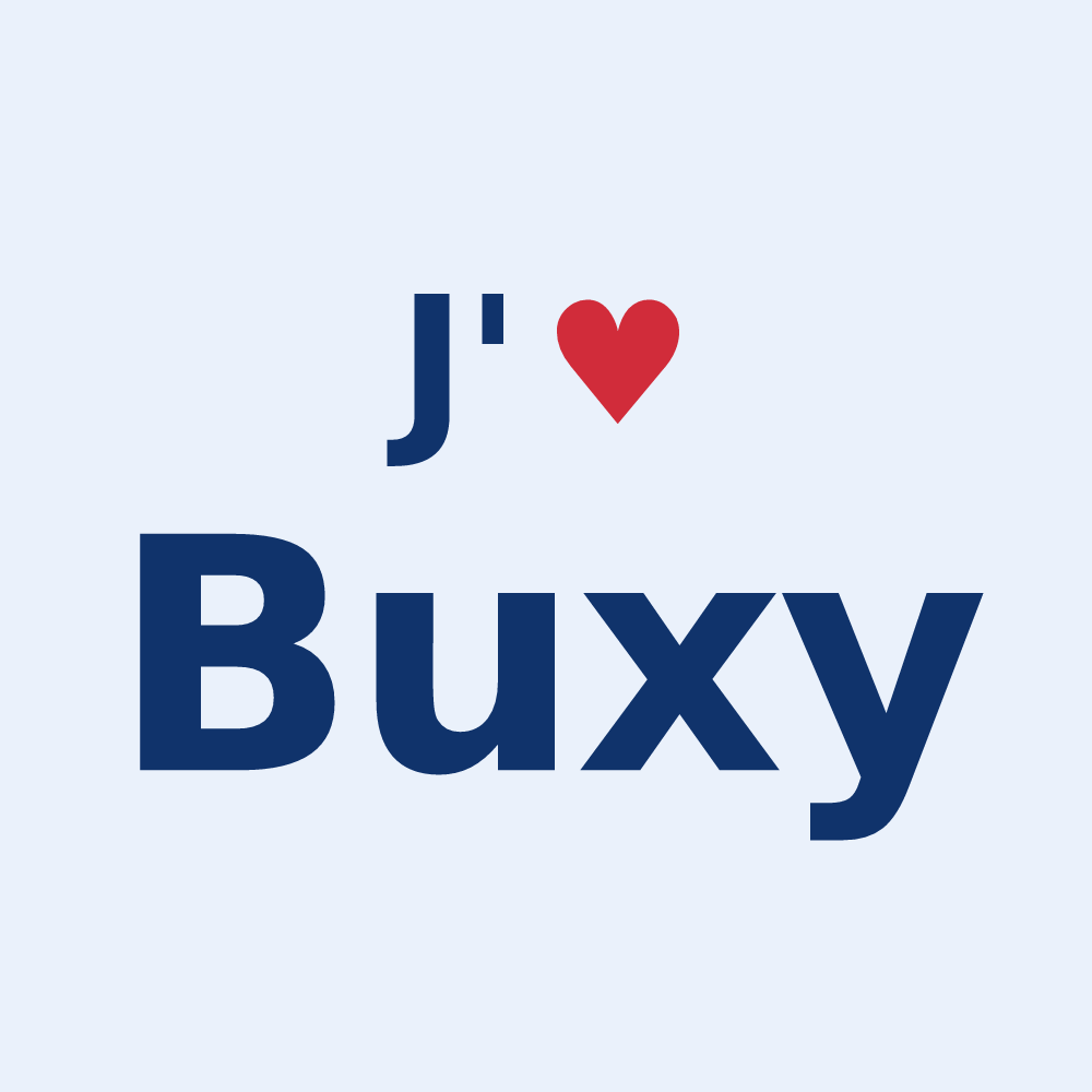 Sticker personnalisé Buxy — design J'aime Buxy