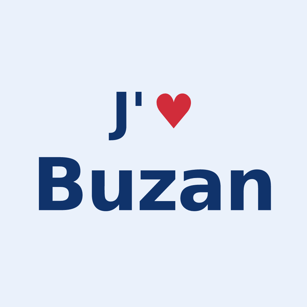 Sticker personnalisé Buzan — design J'aime Buzan