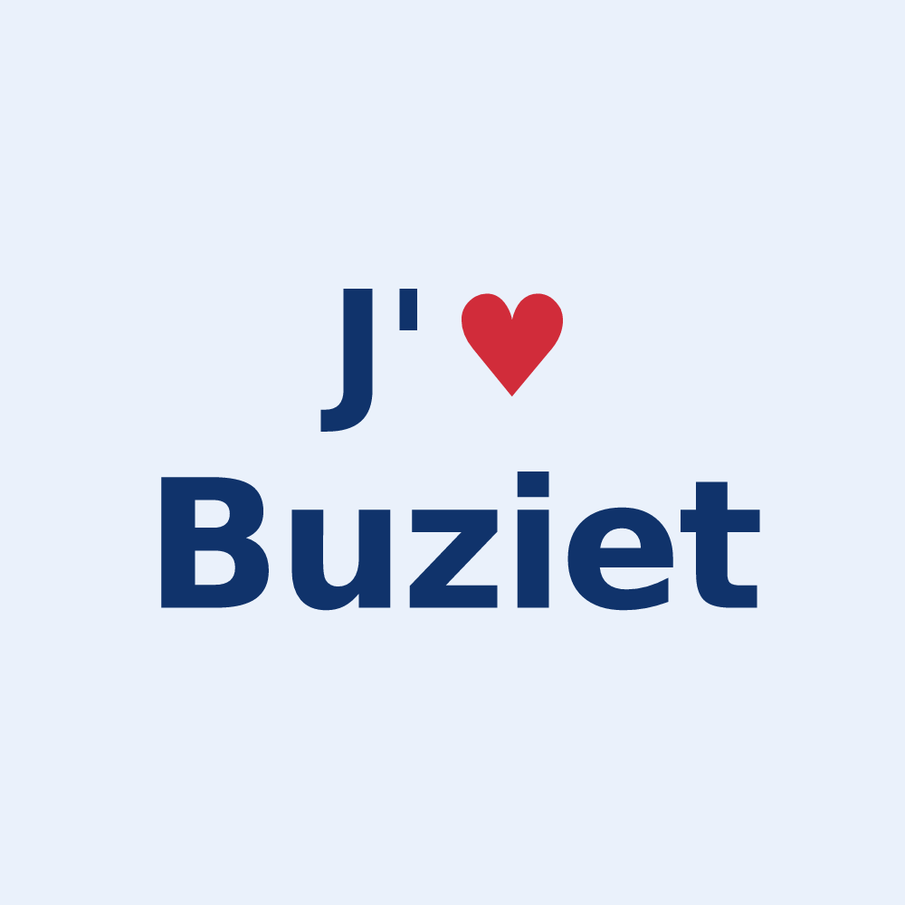 Sticker personnalisé Buziet — design J'aime Buziet