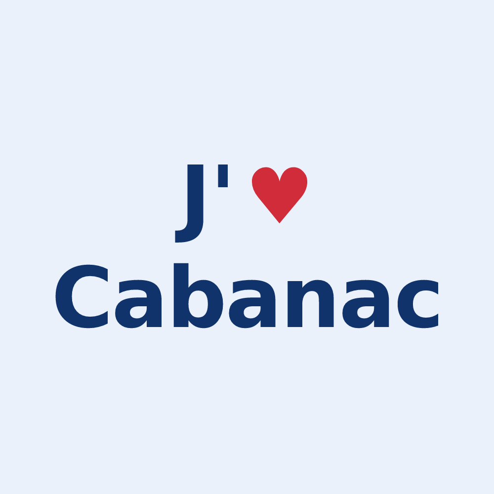 Sticker personnalisé Cabanac — design J'aime Cabanac