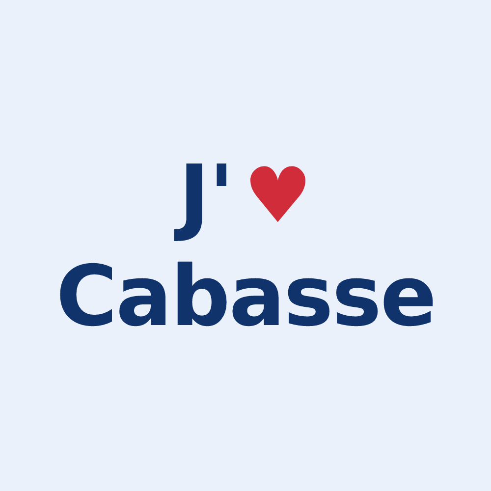 Sticker personnalisé Cabasse — design J'aime Cabasse