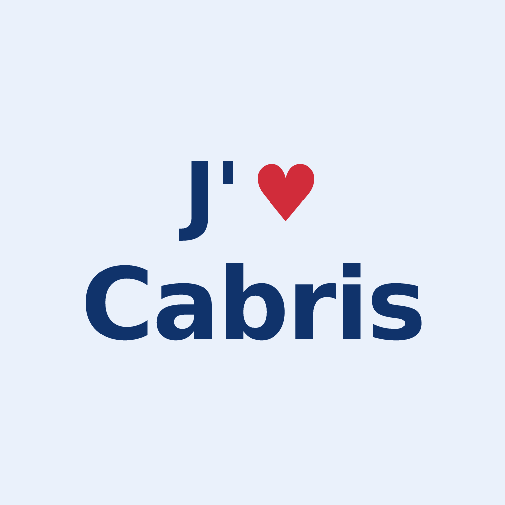 Sticker personnalisé Cabris — design J'aime Cabris