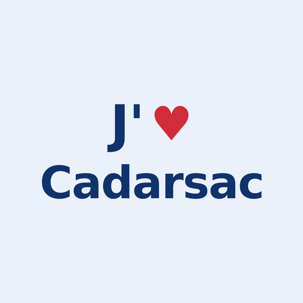 Sticker personnalisé Cadarsac — design J'aime Cadarsac