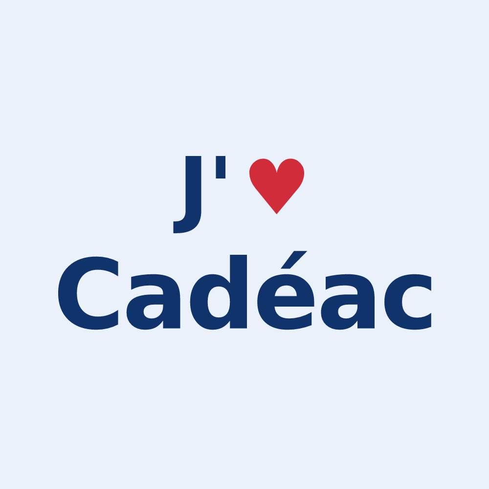 Sticker personnalisé Cadéac — design J'aime Cadéac