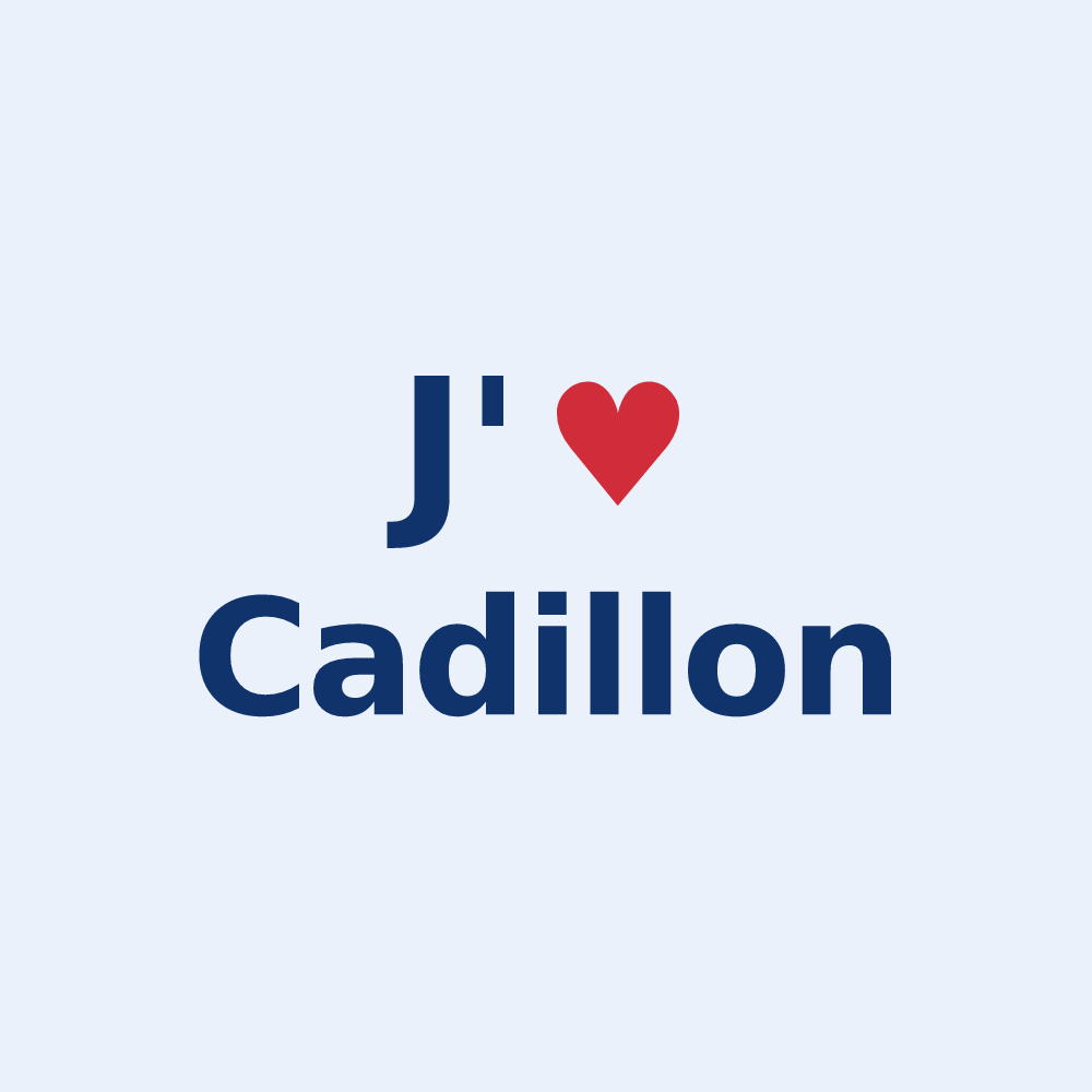 Sticker personnalisé Cadillon — design J'aime Cadillon