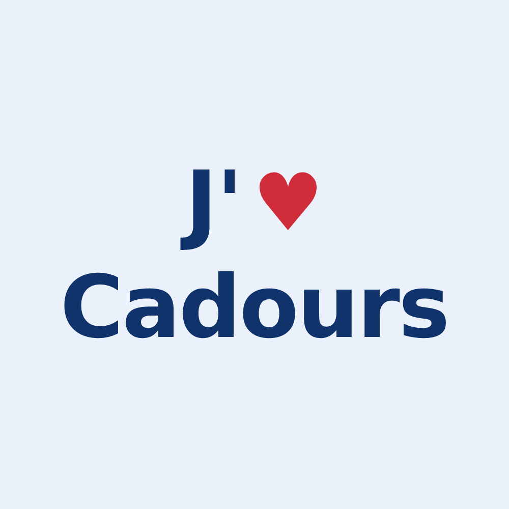 Sticker personnalisé Cadours — design J'aime Cadours