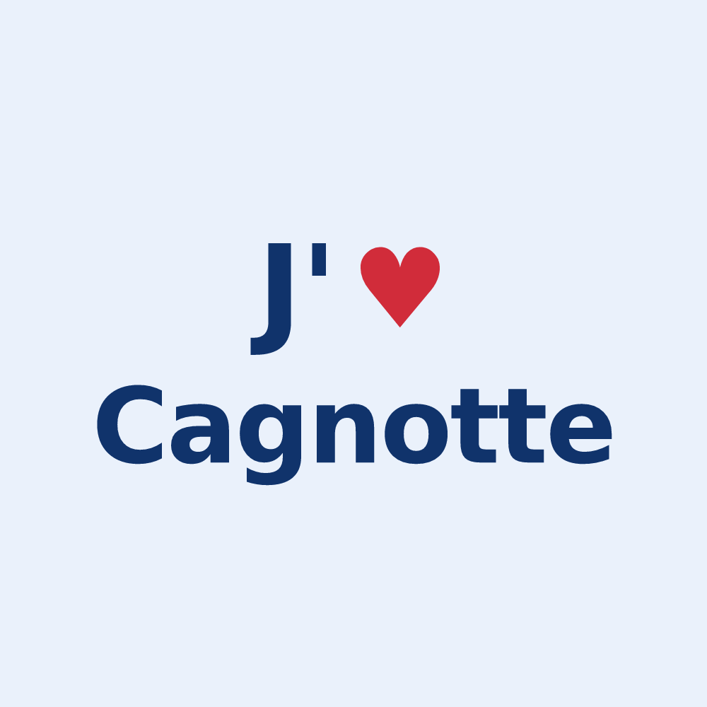 Sticker personnalisé Cagnotte — design J'aime Cagnotte