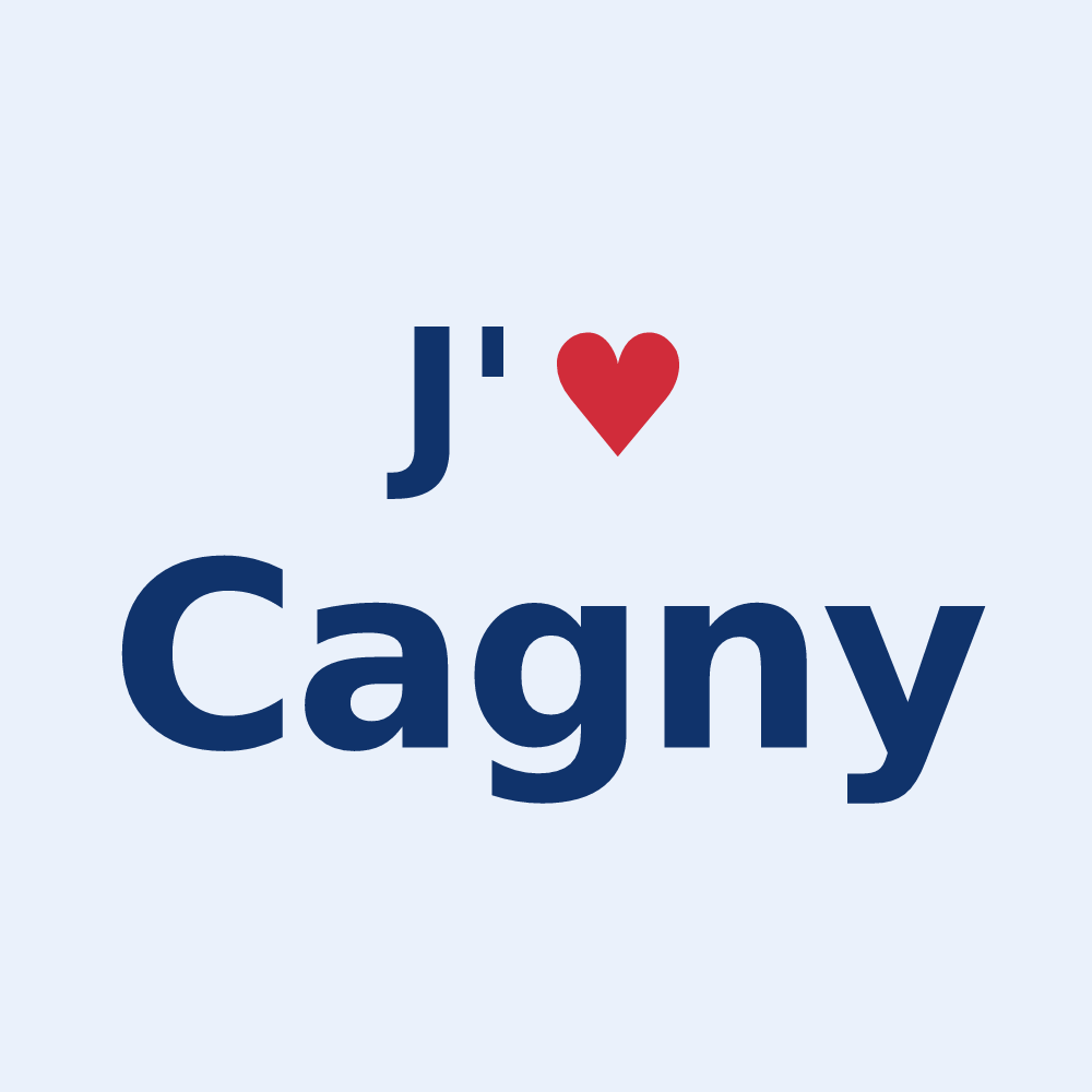 Sticker personnalisé Cagny — design J'aime Cagny