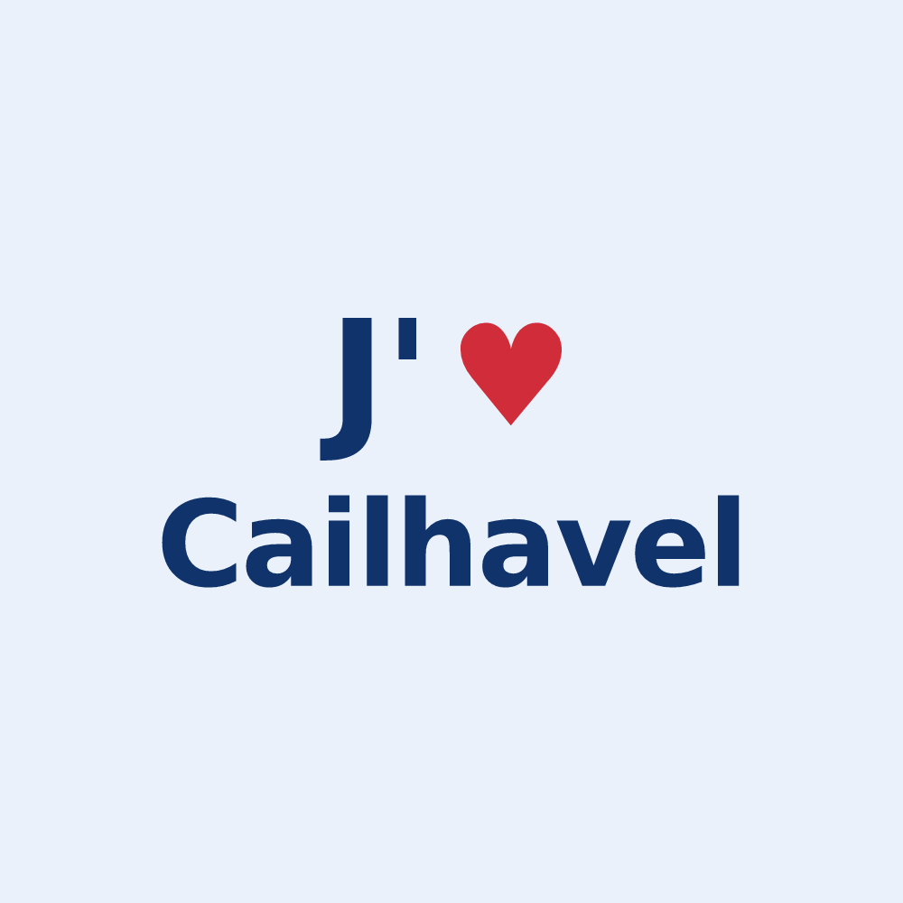 Sticker personnalisé Cailhavel — design J'aime Cailhavel