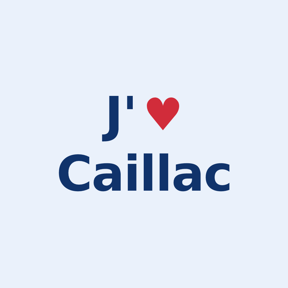 Sticker personnalisé Caillac — design J'aime Caillac