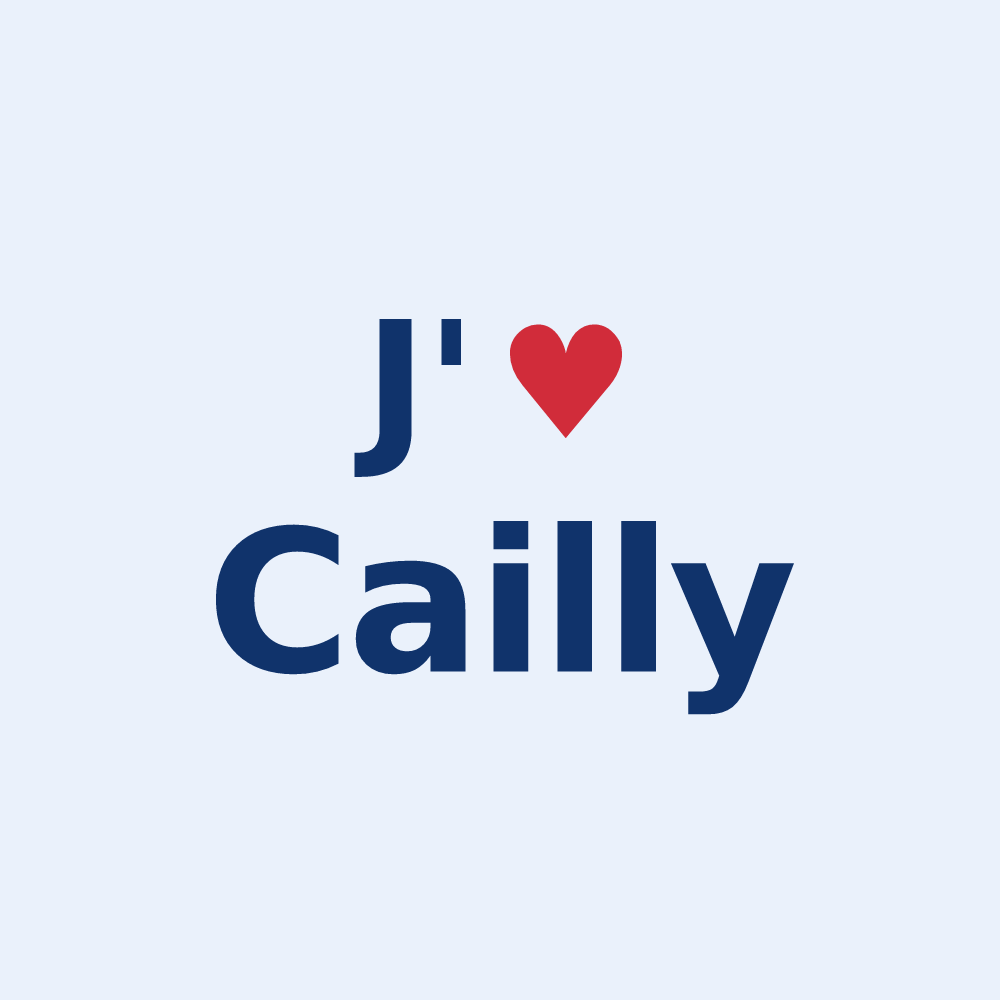 Sticker personnalisé Cailly — design J'aime Cailly