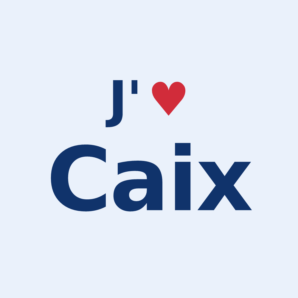 Sticker personnalisé Caix — design J'aime Caix