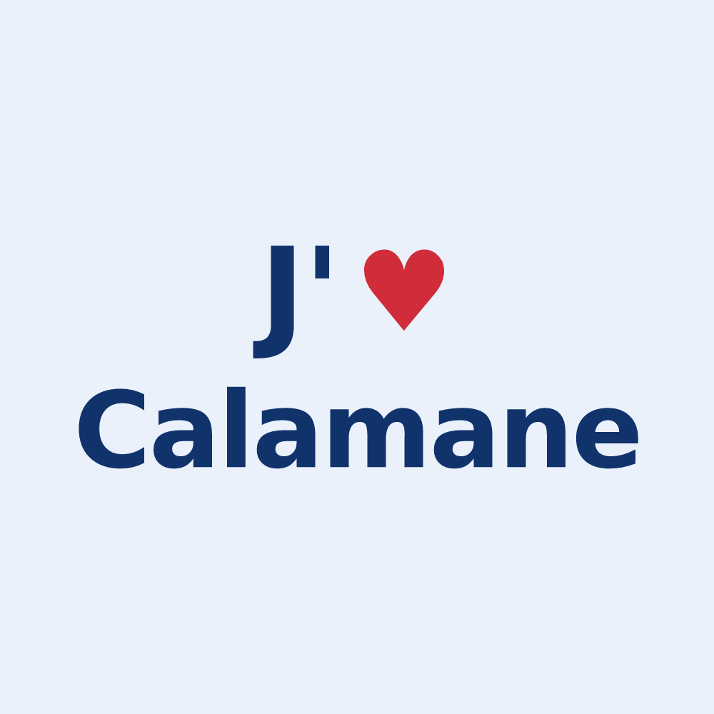 Sticker personnalisé Calamane — design J'aime Calamane