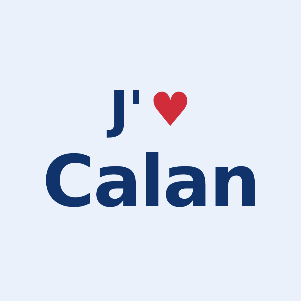 Sticker personnalisé Calan — design J'aime Calan