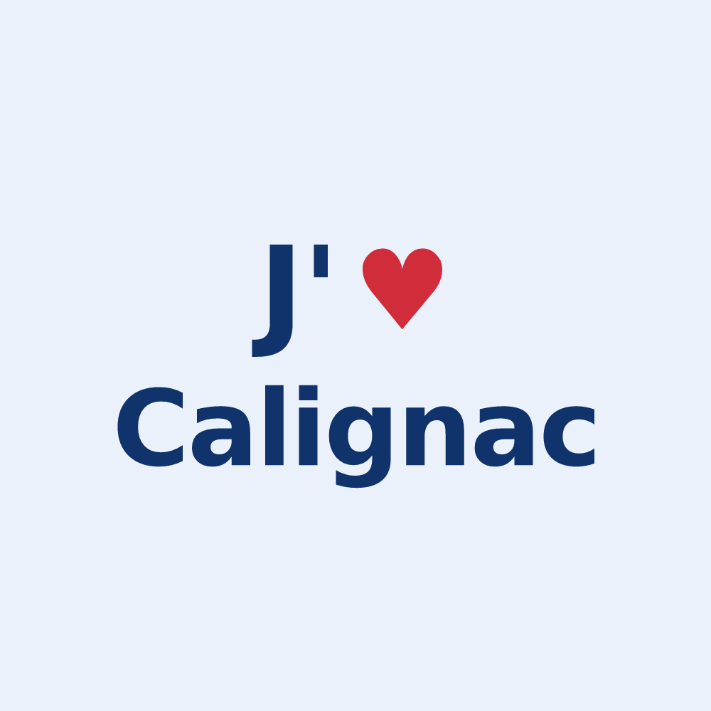 Sticker personnalisé Calignac — design J'aime Calignac