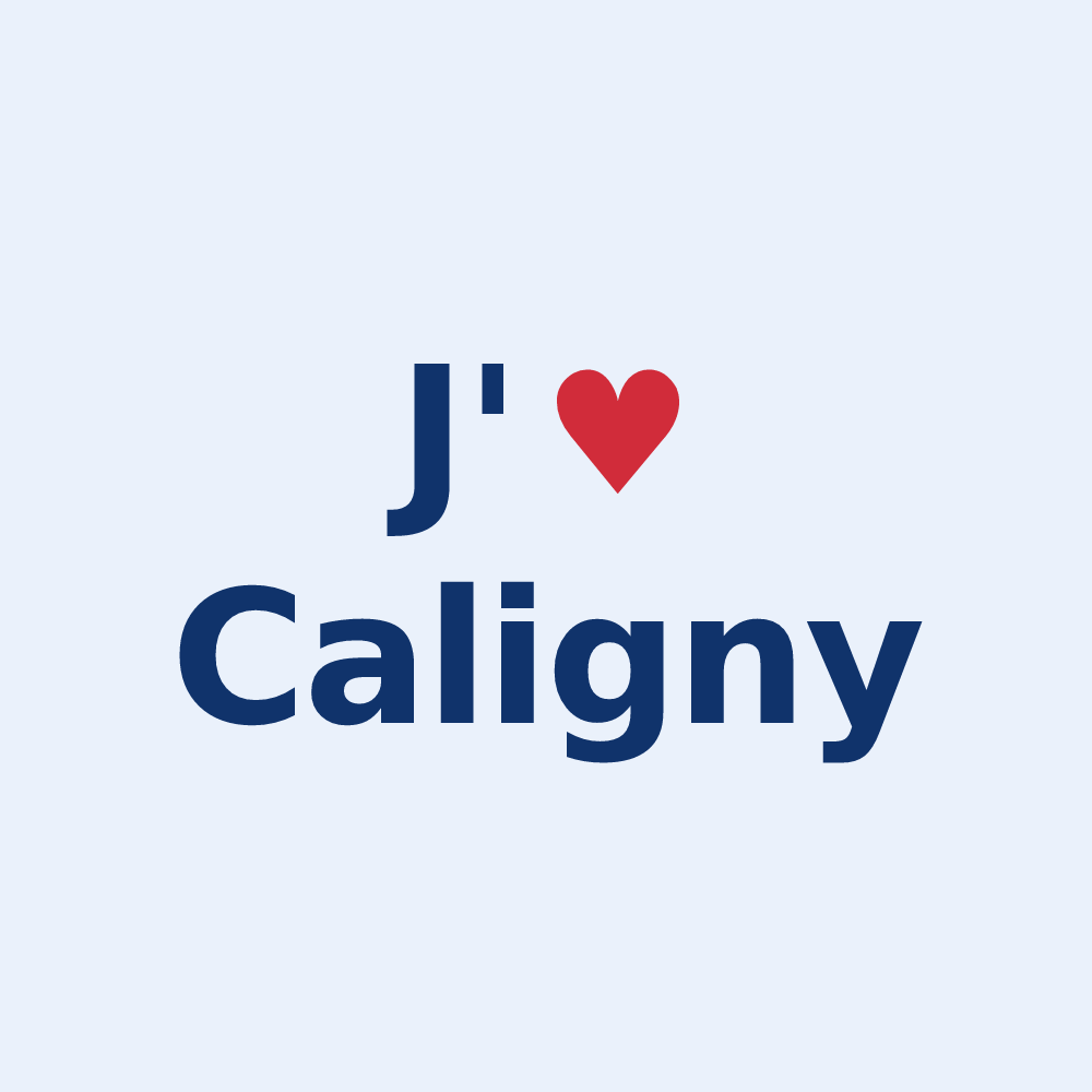 Sticker personnalisé Caligny — design J'aime Caligny