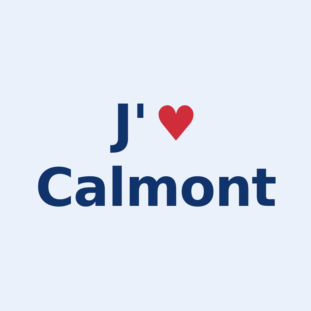 Sticker personnalisé Calmont — design J'aime Calmont