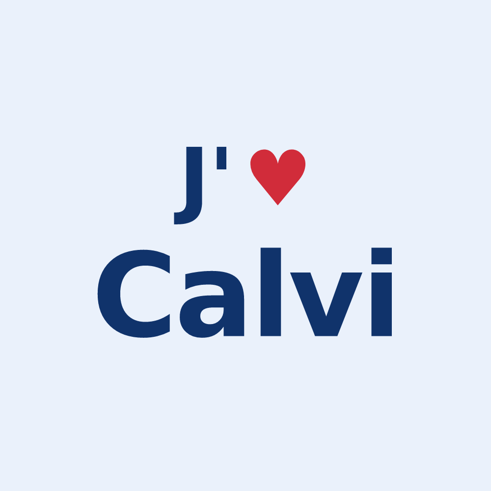 Sticker personnalisé Calvi — design J'aime Calvi
