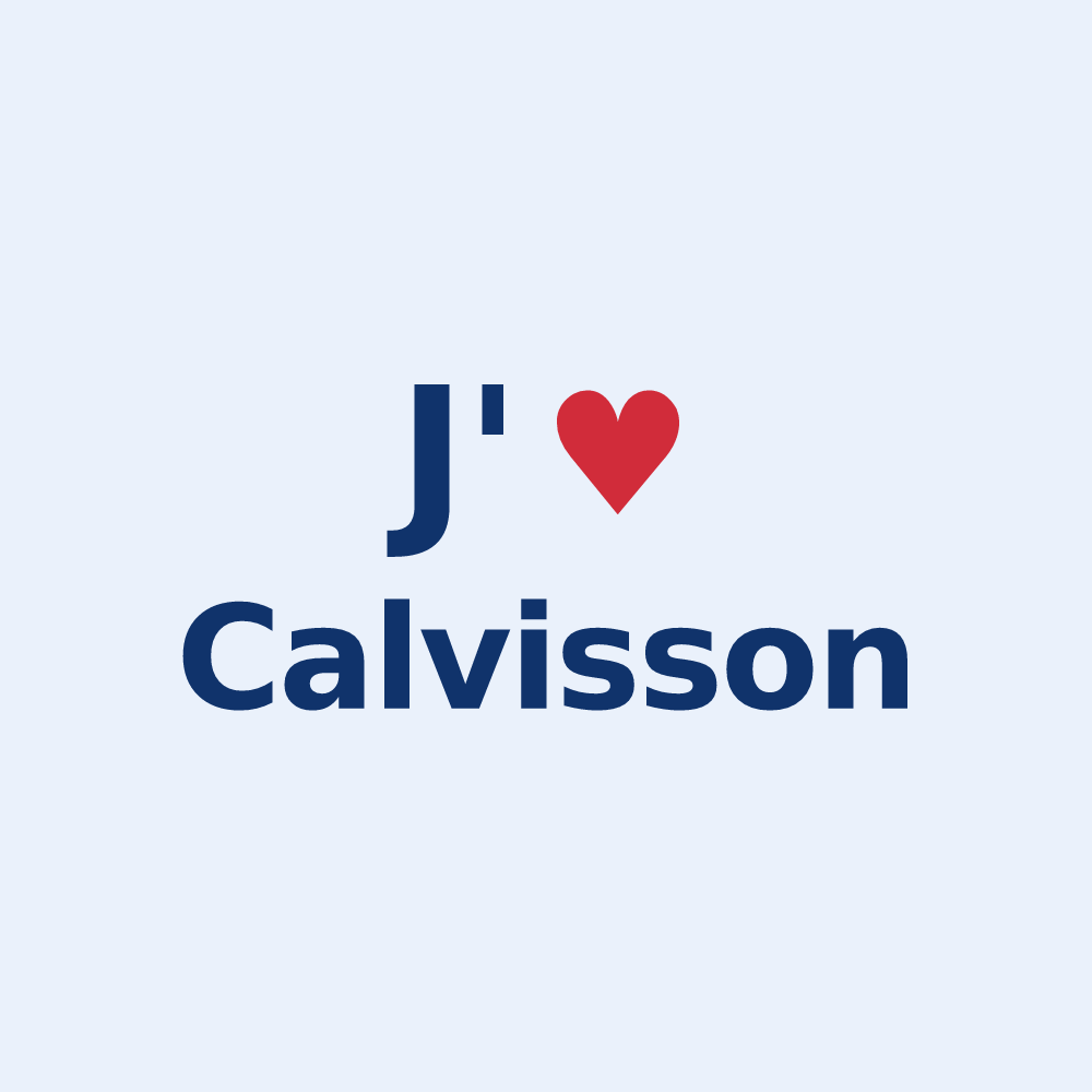 Sticker personnalisé Calvisson — design J'aime Calvisson
