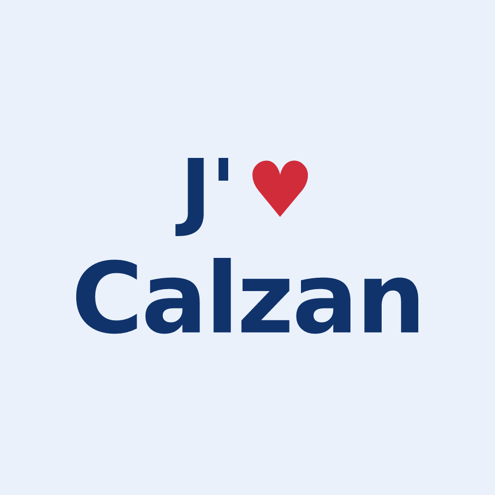 Sticker personnalisé Calzan — design J'aime Calzan