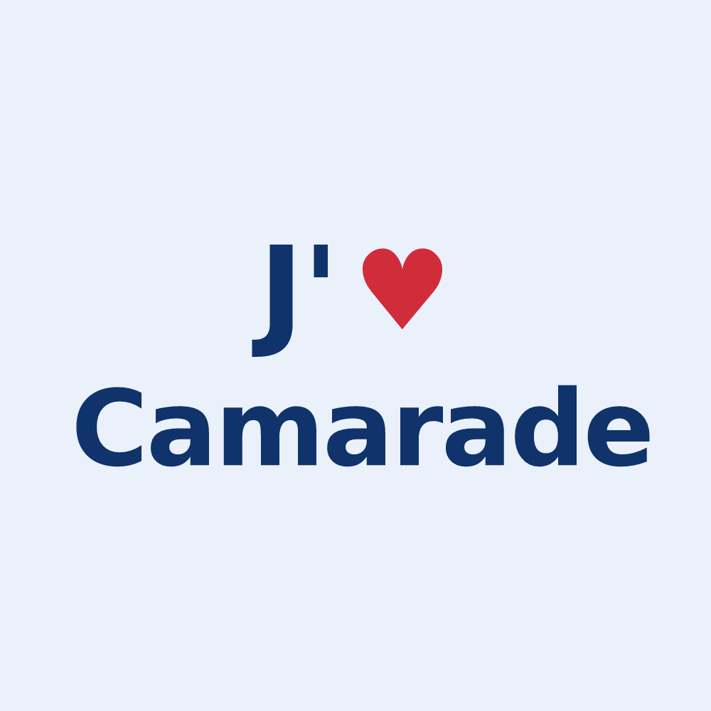 Sticker personnalisé Camarade — design J'aime Camarade