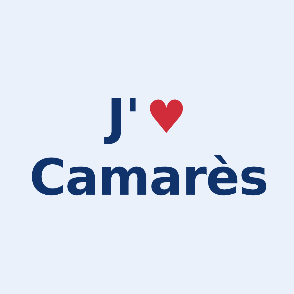 Sticker personnalisé Camarès — design J'aime Camarès