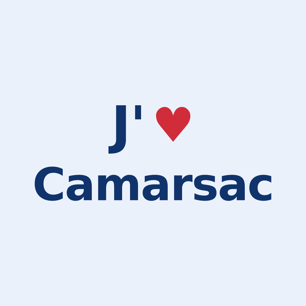 Sticker personnalisé Camarsac — design J'aime Camarsac