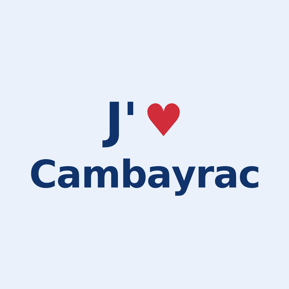 Sticker personnalisé Cambayrac — design J'aime Cambayrac