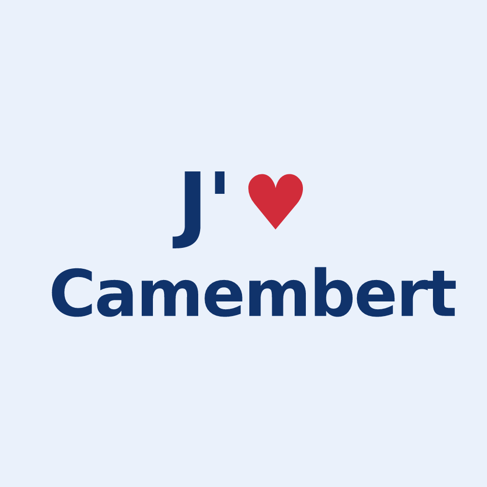 Sticker personnalisé Camembert — design J'aime Camembert