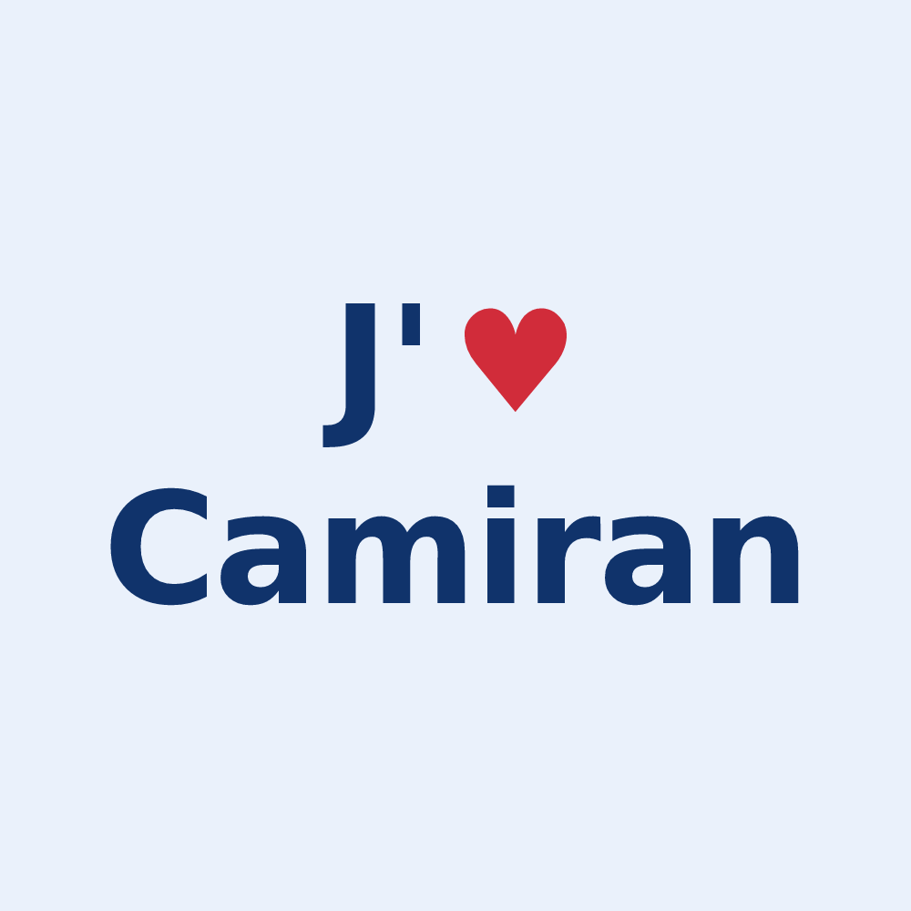Sticker personnalisé Camiran — design J'aime Camiran
