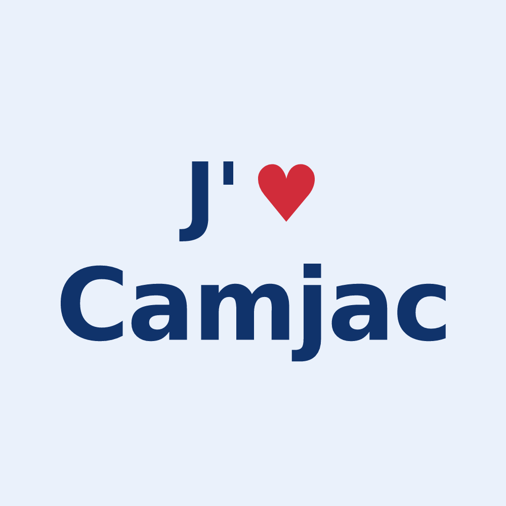 Sticker personnalisé Camjac — design J'aime Camjac