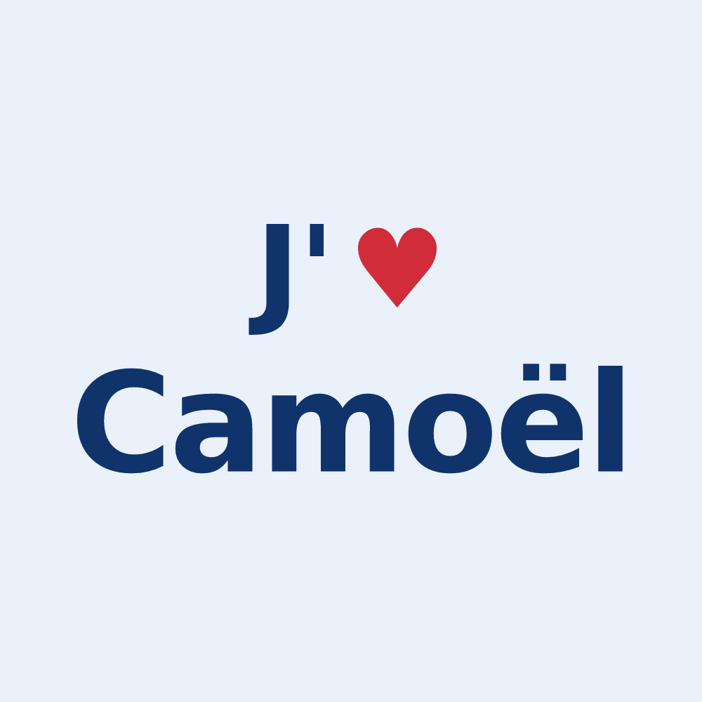 Sticker personnalisé Camoël — design J'aime Camoël