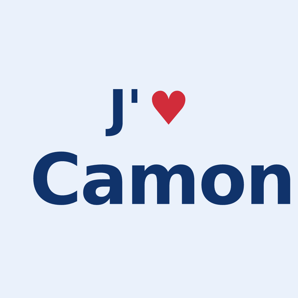 Sticker personnalisé Camon — design J'aime Camon