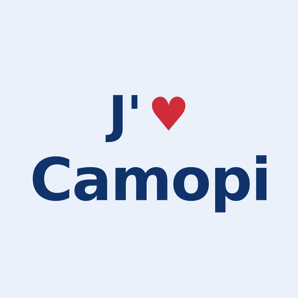Sticker personnalisé Camopi — design J'aime Camopi